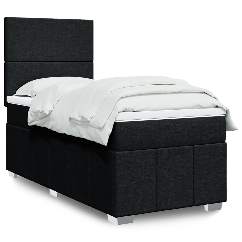 Box Spring Bed with Mattress Black 80 x 200 cm Fabric