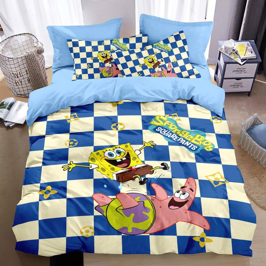 3D SpongeBob SquarePants Polyester Duvet Cover Set for Children, King Size Bedding, Comforter Sets, 100% Polyester