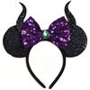 LEEMASING Mouse Ear Headband Maleficent Halloween Headband Halloween Cosplay Party Favors (04)