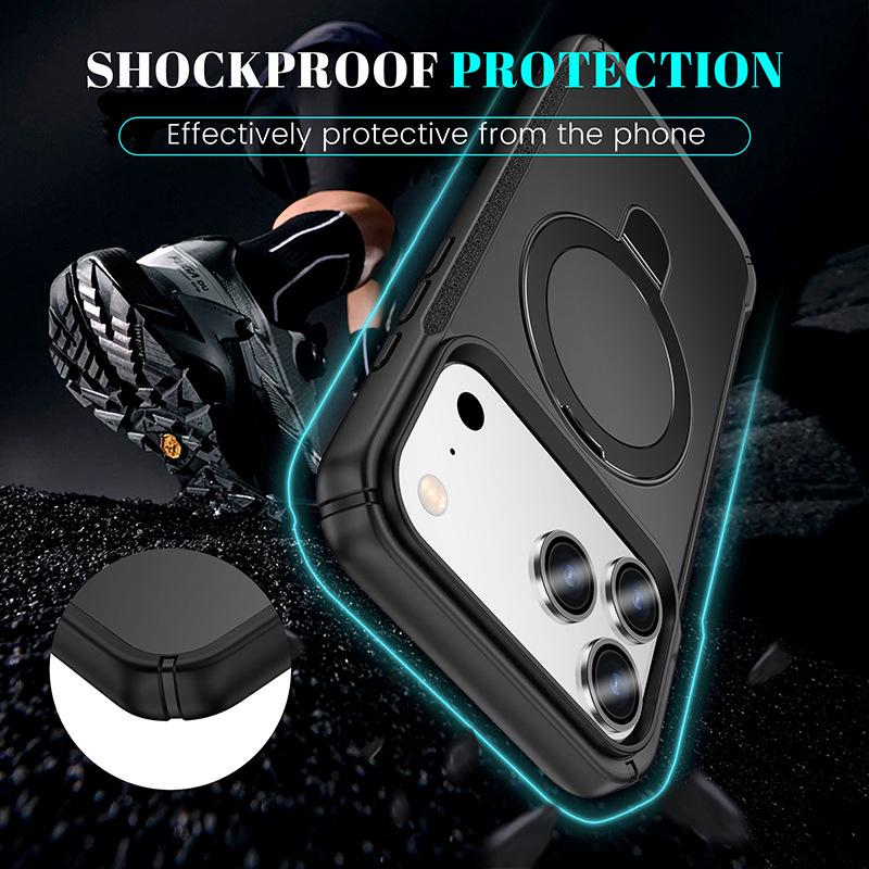 Магнитный противоударный складной чехол-подставка для iPhone 17 Pro Max (военного класса)