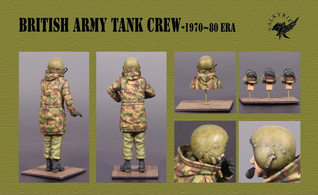 Valkyrie Miniature 1/35 Modern British Tank Crew Set, 1970s-1980s, Resin Kit (2 Figures + 1 Bust), VM35031