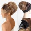 Comb Style Drawstring Inner Button Ponytail Short Style Inner Button Ponytail Synthetic Micro Curled Ponytail Wig Suitable for Daily Gatherings