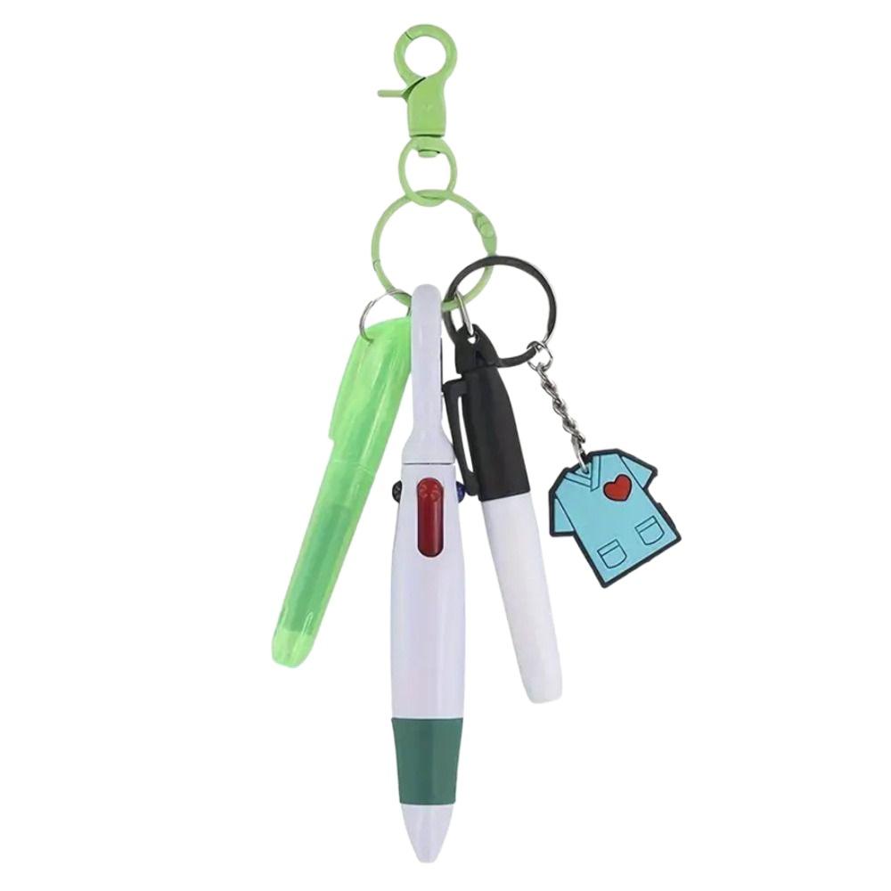 Backpack Hanging Ballpoint Pen With Keychain ABS Marker Pendant School Teachers Students