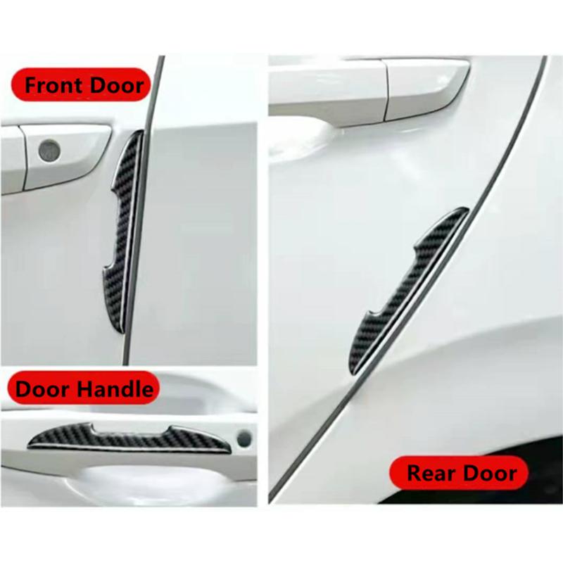 Углеродное волокно, край двери автомобиля, защитные полосы от царапин, зеркало заднего вида, наклейка против столкновений, крышка дверной ручки