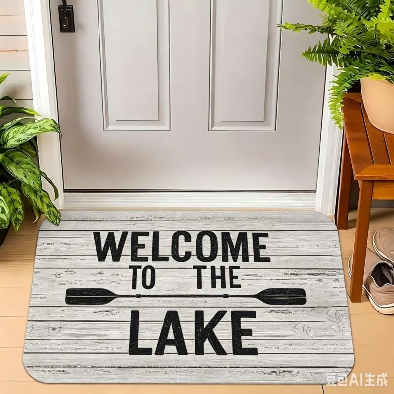 Modern Lake House Style Carpet Retro Wood Pattern Home Entrance Floor Rug Bedroom Toilet Floor Foot Pad Mat Anti Slip Mats