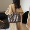 Retro Lazy Briefcase Bag Women's Large-capacity Texture Solid Color Simple Popular Portable Shoulder Tote Bag