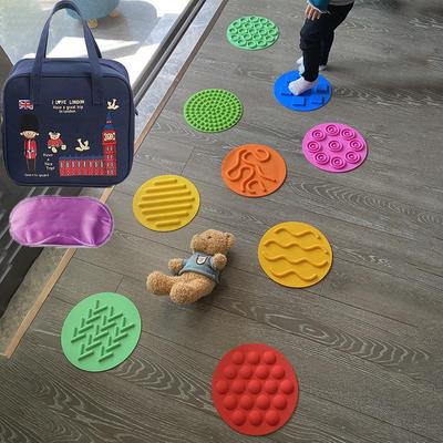 Детский силиконовый сенсорный интеграционный тактильный и массажный коврик для баланса и терапии стоп