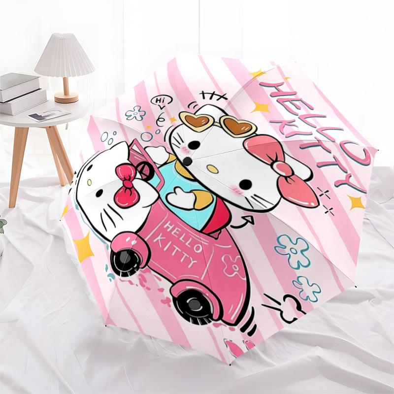 1pc Hello Kitty Pink Car Umbrella - Automatic Open/Closed, Foldable Design, 8-Bone Iron Frame, Outdoor, Ideal Gift for Fans, Travelers, Daily Use, Fes