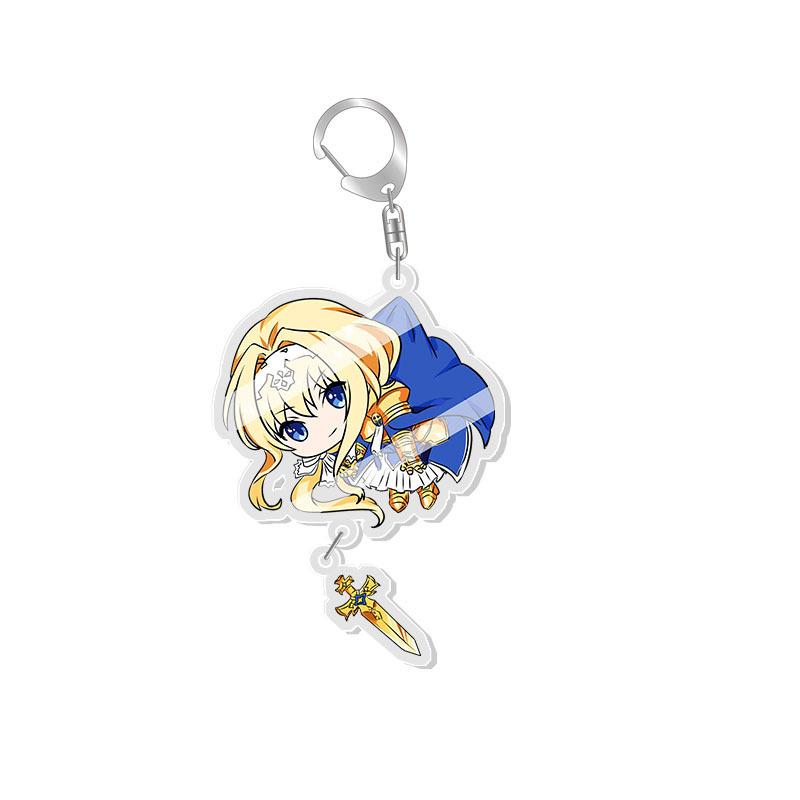 Ключница с Кирито из Sword Art Online, Брелок-бирка на сумку с Юки Асуной, Пластиковый мультяшный брелок с Асадой Шино