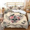 3D Skull Head Pattern Fashion Home Bedding Single Double Bed Full Size Pillowcase and Quilt Cover 2/3 Pieces of Microfiber Home Decoration