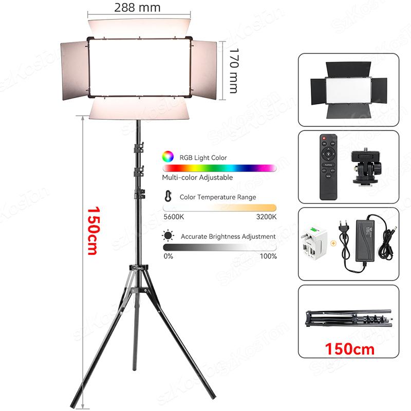 RGB Фото Видео Светодиодная панель заполняющего света для фотостудии Комплект ламп для записи видео Съемка Youtube Tiktok Прямая трансляция Лампа