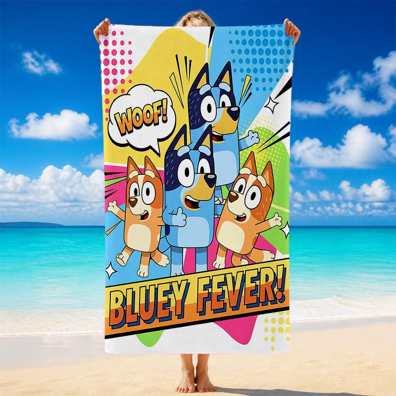 Bluey Quick Dry Microfiber Beach Towel Soft Absorbent Sand Resistant Towel For Beach Pool Travel Summer