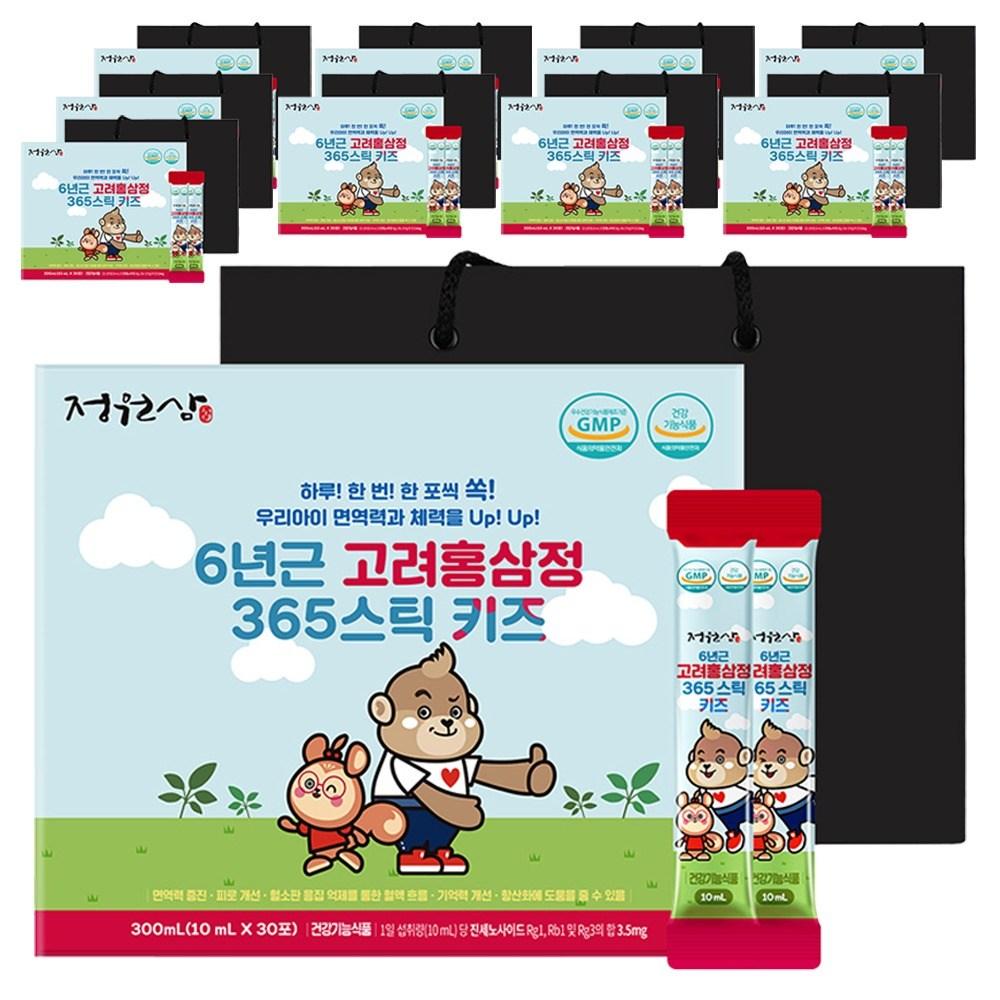 Jeongwonsam 6-Year-Old Korean Red Ginseng Extract 365 Stick Kids 30 Packets, 300ml, 10 pcs
