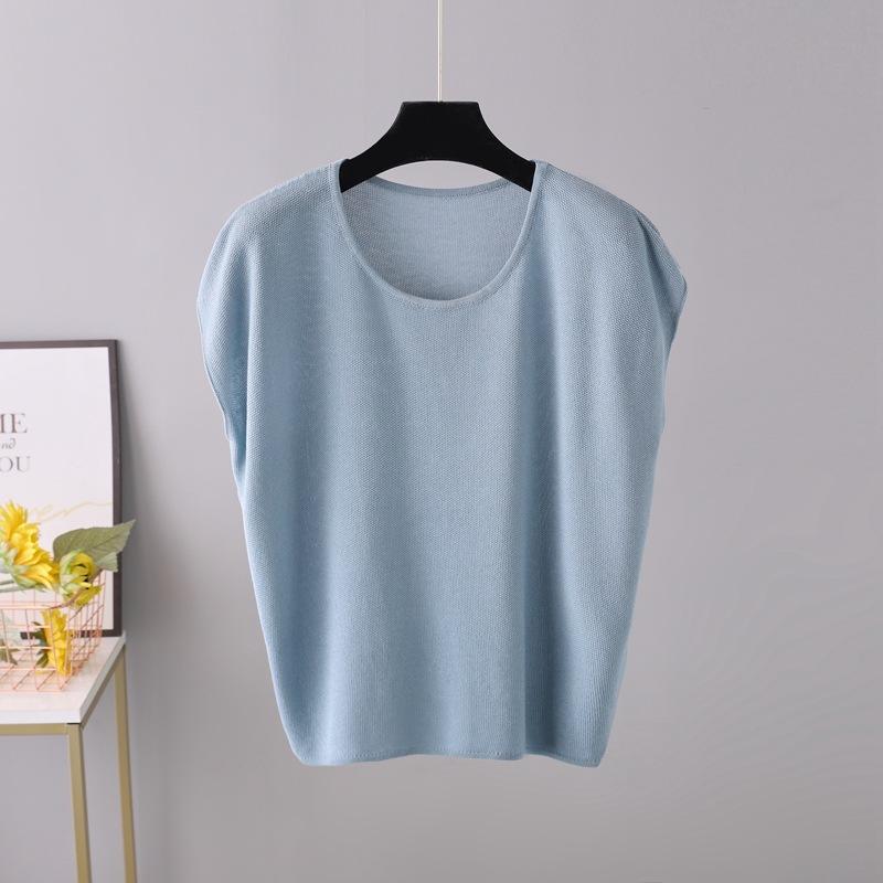 Летняя мода с рукавами «летучая мышь» Женская футболка Трикотажные свободные женские топы с короткими рукавами