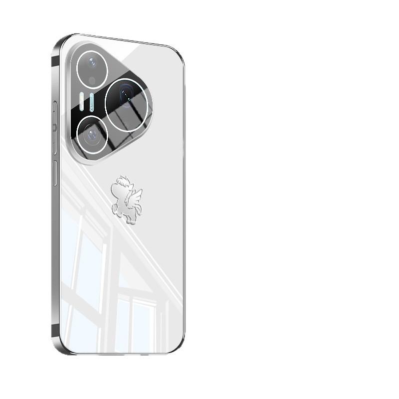 Применимо к чехлу для мобильного телефона Huawei pura90pro, чехол из ледяного кристалла, p80pro +, простой p70 tide ult с защитной пленкой для объектива
