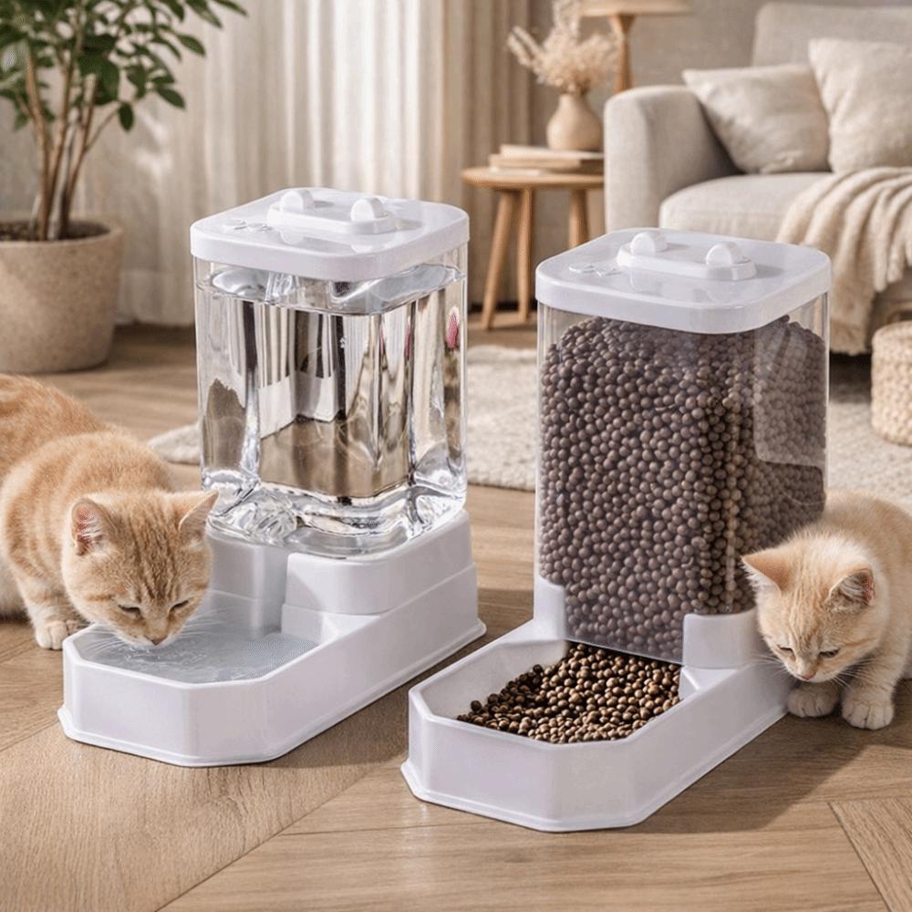 Transparent Dog Water Dispenser Detachable Cat Water Food Bowl Multi-Pet Household