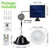 Solar Pendant Light Outdoor IP65 Waterproof Solar Powered Shed Lights Timer Lighting 5 Dimmable Hanging Light For Barn Gazebo