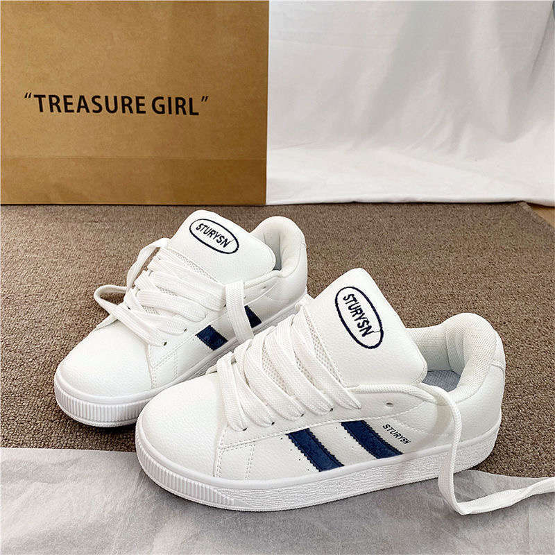 Повседневные немецкие тренировочные кеды женские ins весна и осень новые в гонконгском стиле ретро хлебные туфли женские