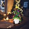 Lighted Up Gnomes Christmas Tree Figurine Small Prelit Faceless Old Man Christmas Tree with Multicolored Light for Home Room Fireplace Tabletop Decor