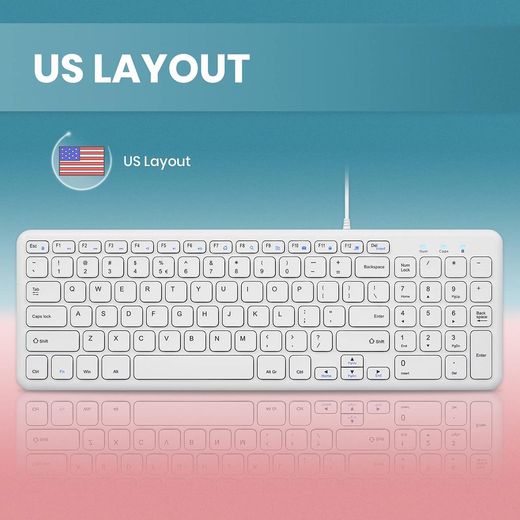 Perixx Проводная Ножничная Тихая Мультимедийная Английская Клавиатура PERIBOARD-213US Клавиатура, Компактная, Клавиши, Набор текста, Клавиши,
