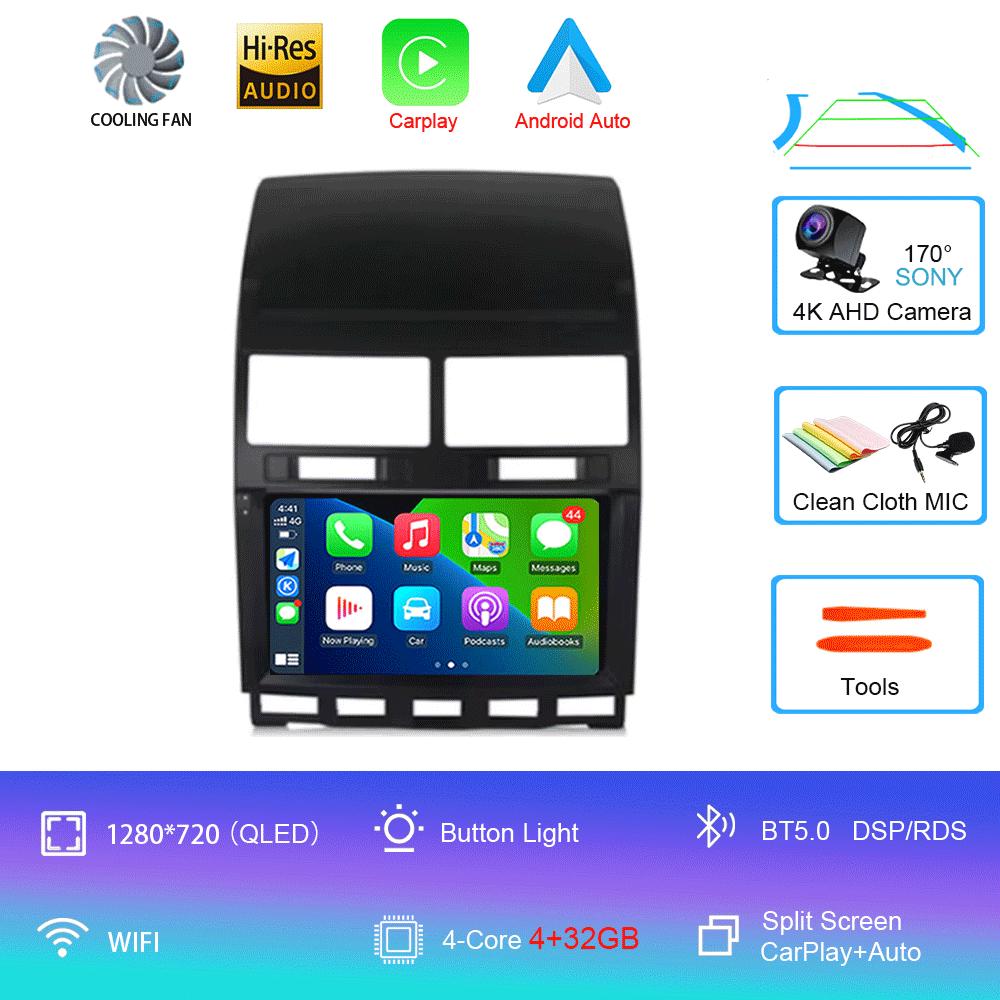 Автомагнитола Android 14 Carplay Auto Для Volkswagen Touareg GP 2002 - 2010 Навигация GPS Мультимедийный плеер Стерео видео wifi+4G BT