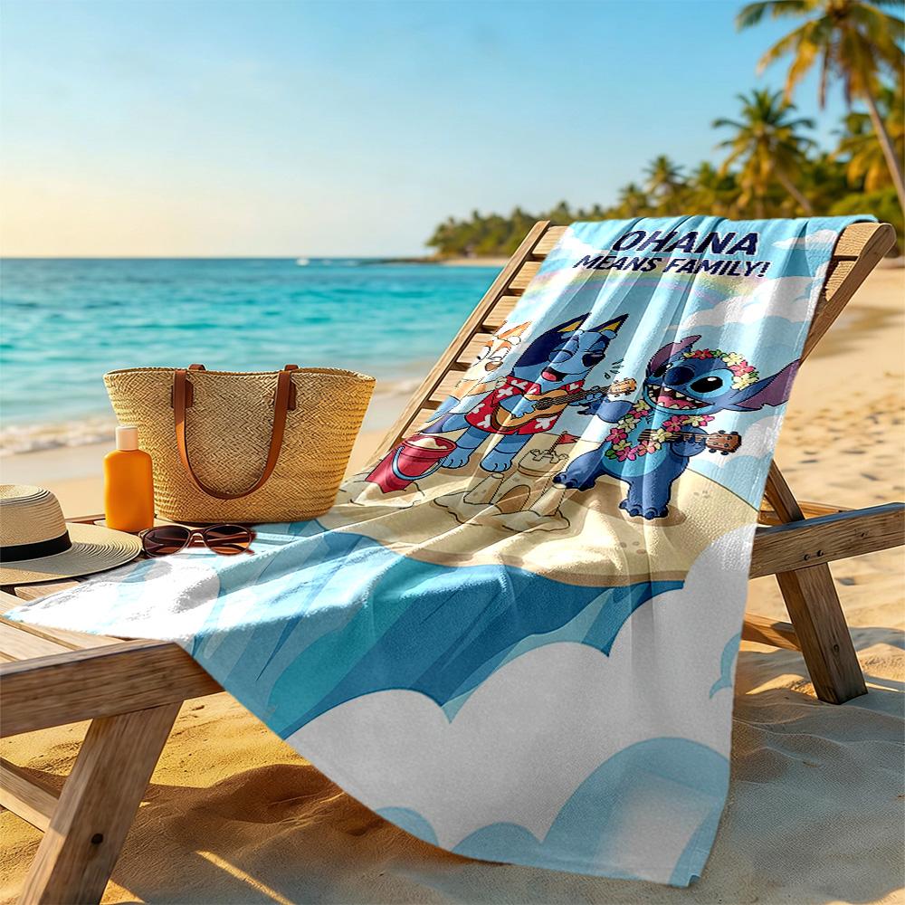 Bluey Beach Towel High Absorbency & Quick-Dry Comfortable Lightweight