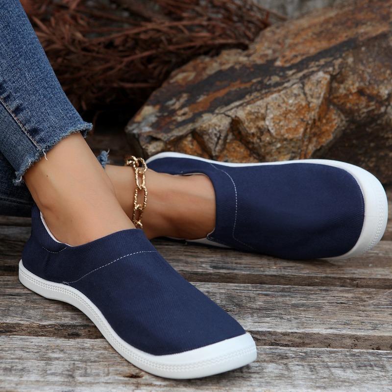 Women's Casual Single Shoes New Foot Cover Canvas Breathable Flat-bottomed Toe Shoes