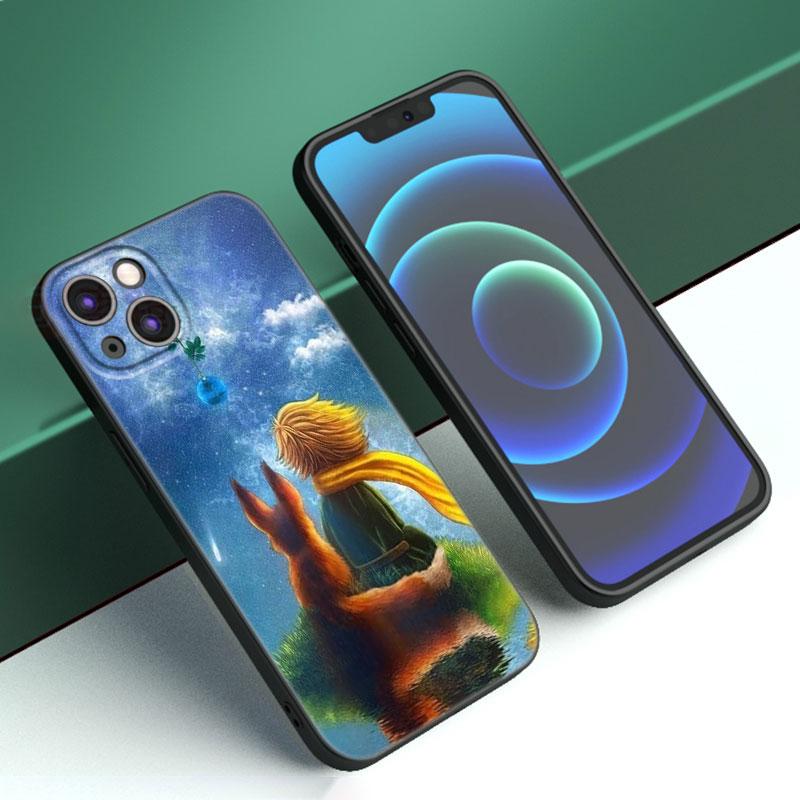 Чехол для телефона Little Prince Art для Apple iPhone 12 13 Mini 11 14 15 Pro Max 7 8 Plus X XR XS SE 2020 2022, черный силиконовый чехол