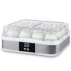 Yaourtiere HKoeNIG - ELY120 - Capacité 12 pots en verre de 160ml + 1 pot a fromage blanc (1,2L) - Programmable jusqu'a 15h - 15W
