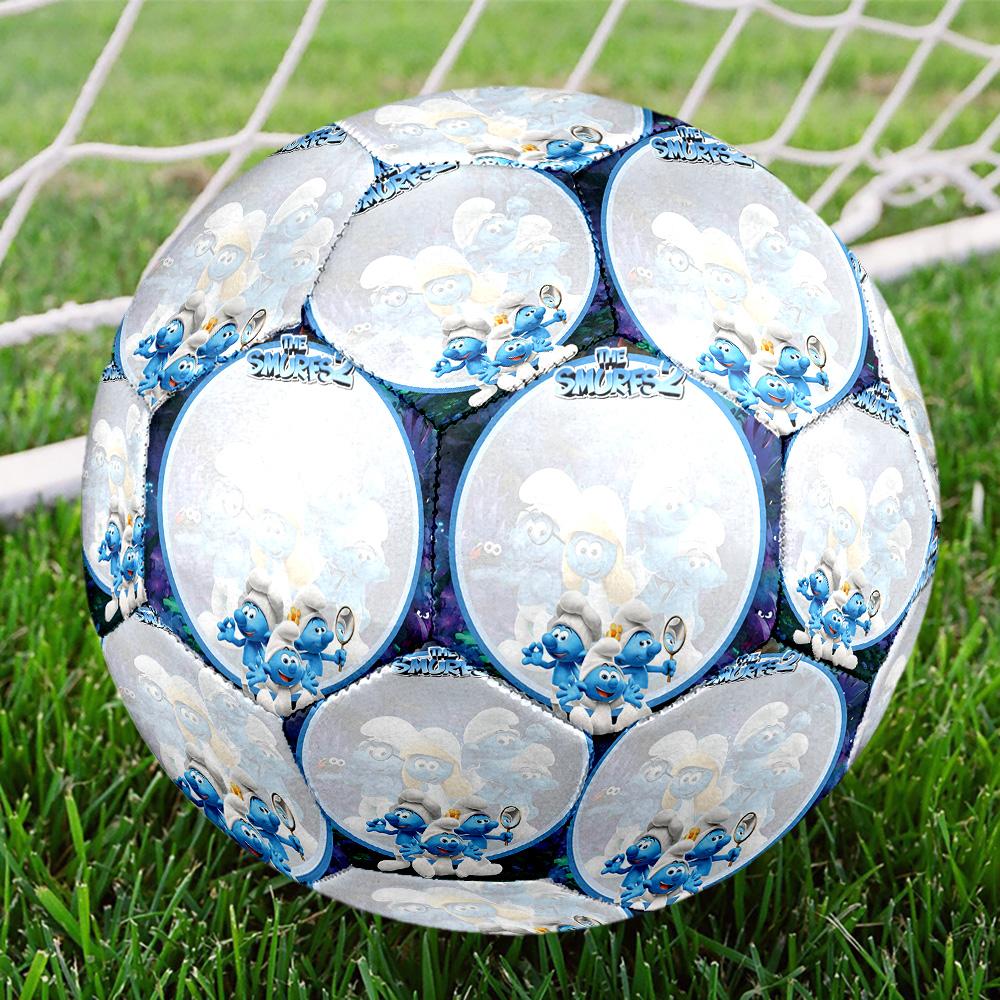 Blue Smurfs Print Size 5 Soccer Ball, Standard Match Football for Sports Game and Team Practice, Ideal Gift for Soccer Fans