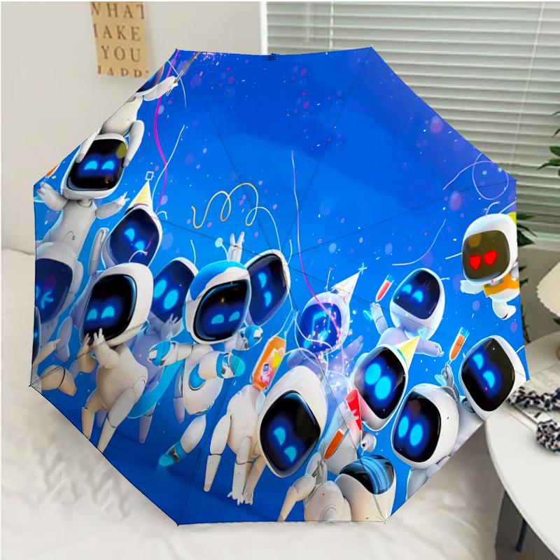 Автоматический зонт Astro Bot4 Print, 8 спиц, железный каркас, пластиковая ручка, подходит для путешествий на открытом воздухе и на каждый день, идеальный подарок