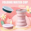 320ml Lightweight to Carry Silicone Folding Water Cup Outdoor Activity Heat Resistant Telescopic Collapsible Foldable Mug With Lid For Travel Camping