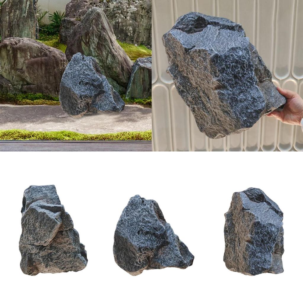 Realistic Artificial Rock PU Foam Multipurpose Faux Stone Yard Ornament for Aquarium Slope Pathway Decor