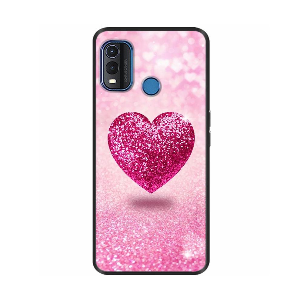 For Nokia G11 Plus Case Cute Heart Flower Soft Silicone Back Cover for Nokia G11 Plus NokiaG11 G 11 Bumper Black TPU Phone Cases