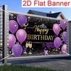 2D flat banner, 1 piece, birthday celebration banner, purple birthday celebration logo,zyc
