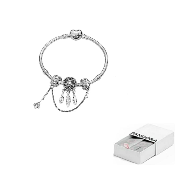 Pandora 925 Sterling Silver Bracelets Set Women's Silver ZT-0026