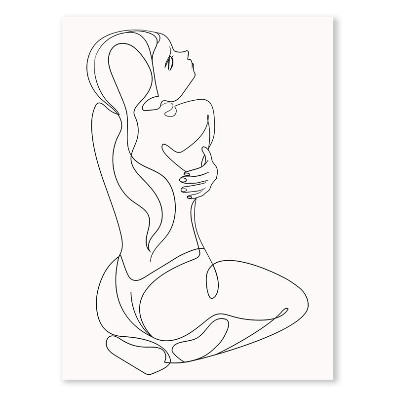 Черно-белый цветок, цветок, настенное искусство, художественная линия, минималистский цветной блок, холст, картина, настенное искусство, украшение для гостиной, спальни