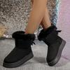 Snow Boots Women's Winter Velvet and Thickened Warm Cotton Shoes 2025 New Platform Non-slip Mid-barrel Snow Cotton
