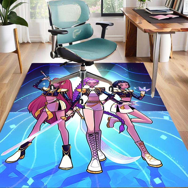 1pc KPop Demon Hunters1 Design Area Rug - Non-Slip, Soft & Cozy Floor Mat for Living Room, Bedroom, Office - Indoor/Outdoor Decorative Carpet