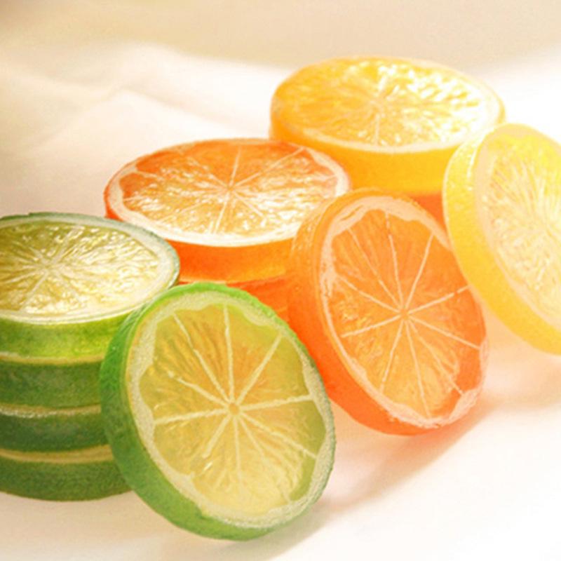 Пластиковые модели долек лимона для DIY-украшений и декора кухни или фотосессий