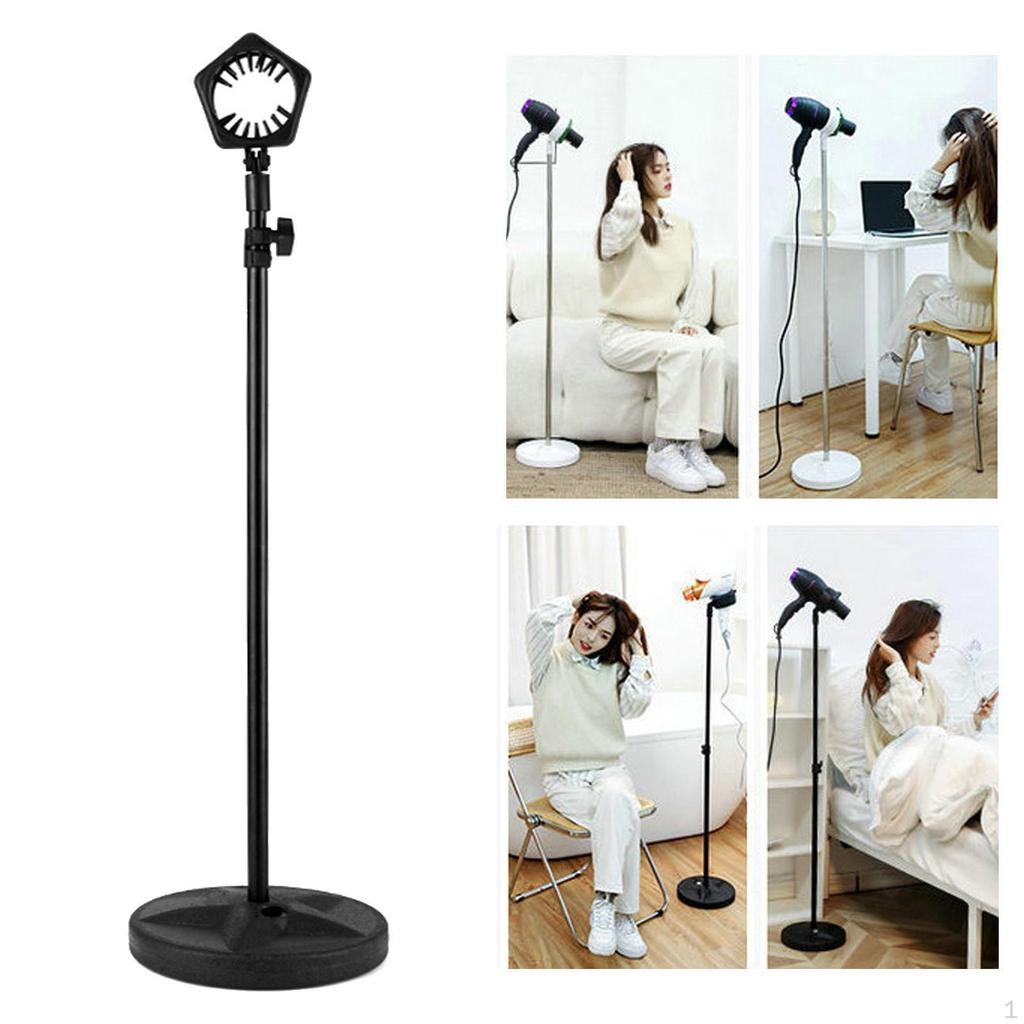 Подставка для фена Hands Free, регулируемая высота и угол наклона, нескользящая, вращающийся на 180° напольный вентилятор