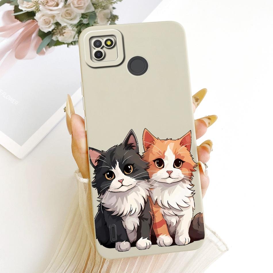 For Tecno Pop 4 LTE / Pop 4 Air Cute Cat Flower Cartoon Phone Case For Tecno Pop4 Lte 4Air Shockproof Soft Silicone Bumpers