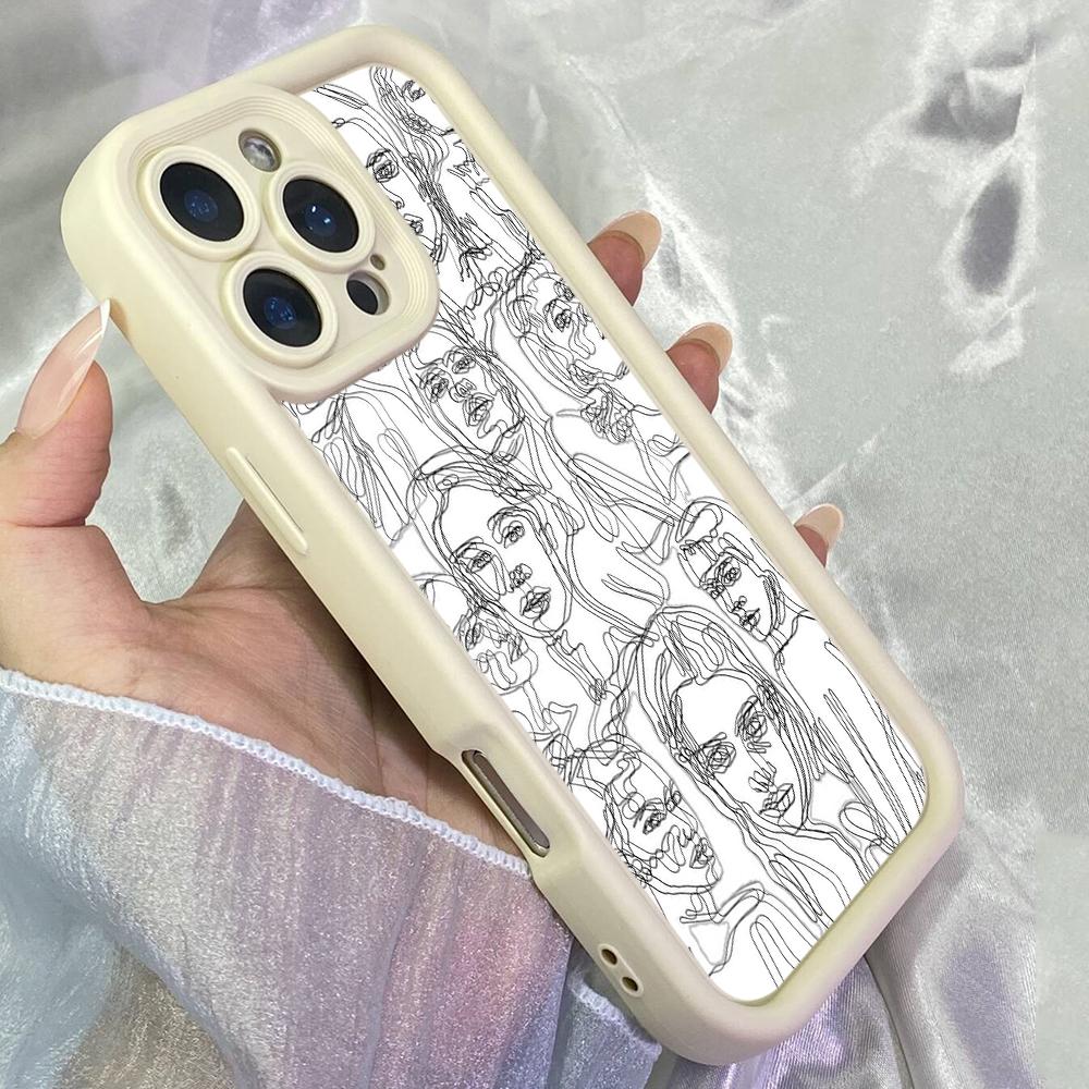 JT310 Абстракция линиями Художественный стиль для iPhone 17 16 15 14 Pro Max Samsung S26 S25 Ultra A17 A16 A07 A56 Xiaomi 15T Redmi 15c Note 14 Мягкий чехол