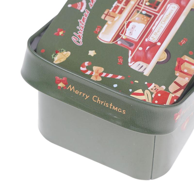 Рождественская жестяная коробка для печенья, подарочная упаковка, банка для конфет, контейнеры для хранения мультфильмов, сладкие праздничные принадлежности с ручкой