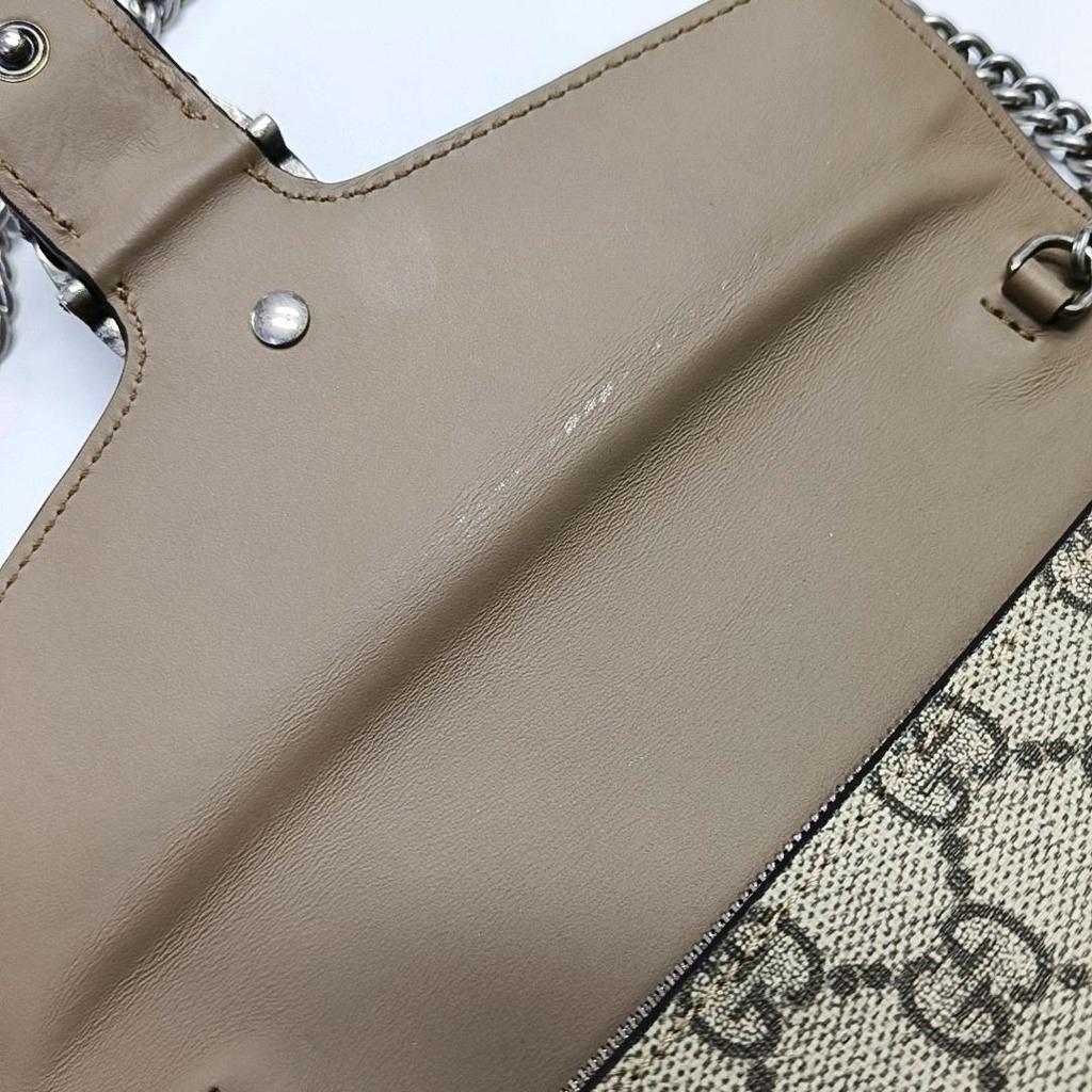 [Pre-Owned] Dionysus Tiger Head Buckle Logo Beige Lining GG High-Quality Synthetic Canvas WOC Wallet Crossbody Shoulder Bag - Very Good #9GQFSX