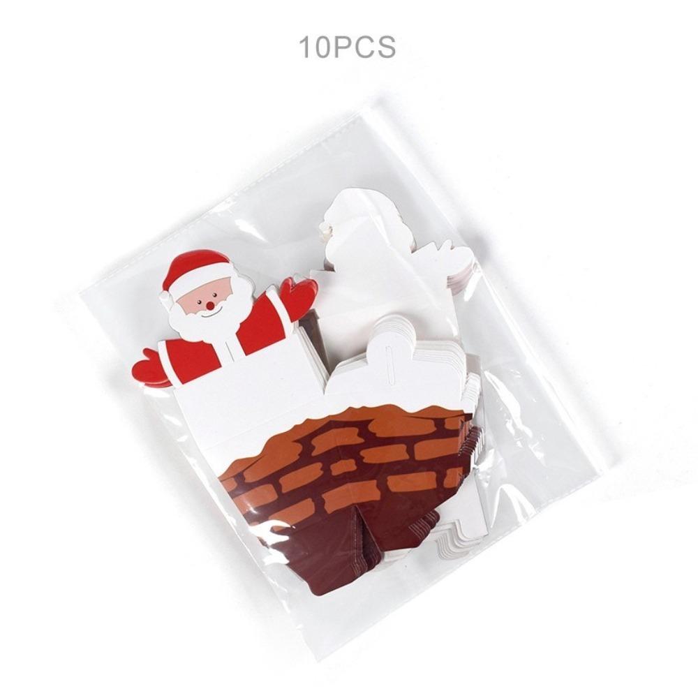 10pcs Paper Christmas Gift Boxes 3D Gift Packaging Bags New Snack Case for Cake Chocolate