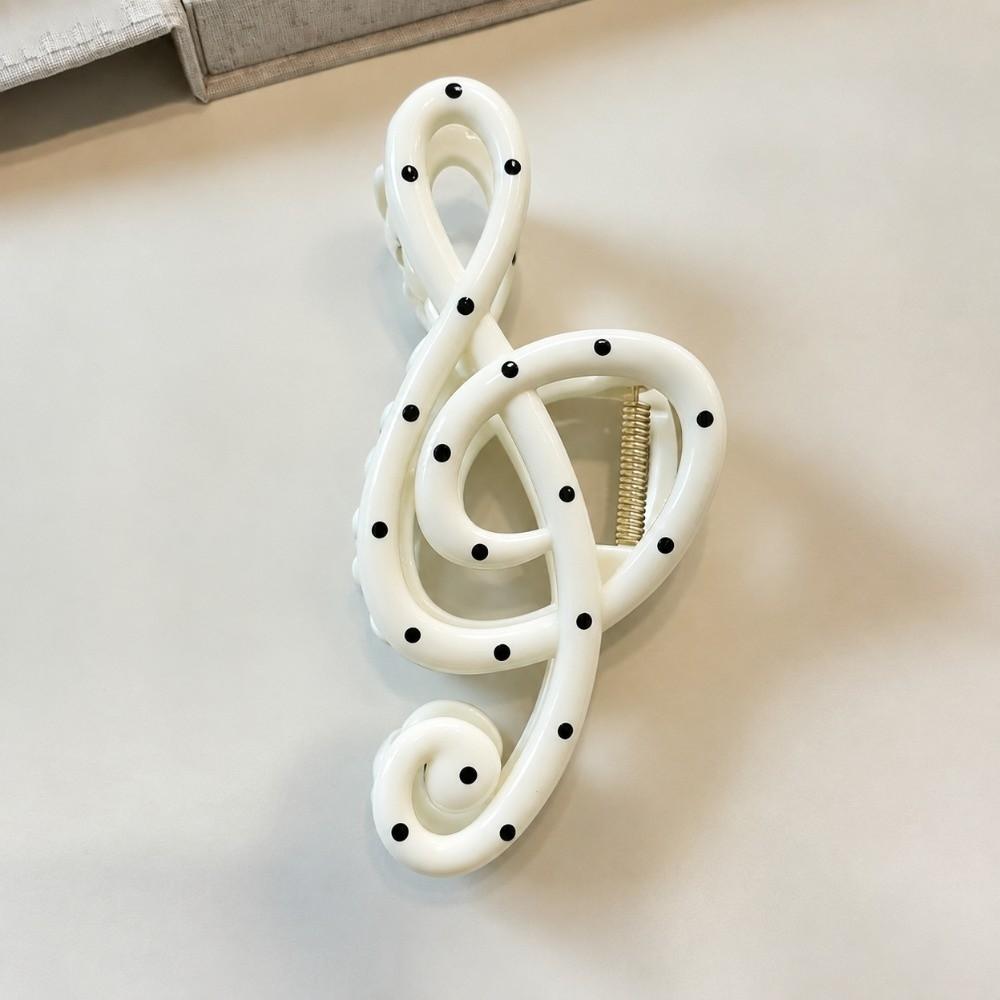Polka Dot Shark Clip Headwear Oversize Hairgrip Retro Musical Note Hair Claw Everyday Wear