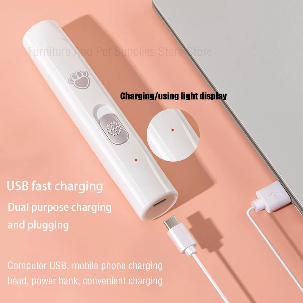 Электрическая машинка для стрижки когтей собак, перезаряжаемая через USB, безболезненная стрижка когтей с полирующим колесиком для маленьких и больших животных.