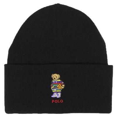(Поло Ральф Лорен) Мужская и женская вязаная шапка-бини из акрила, нейлона и шерсти с вышивкой Polo Bear 01080139-001 [Б/у]