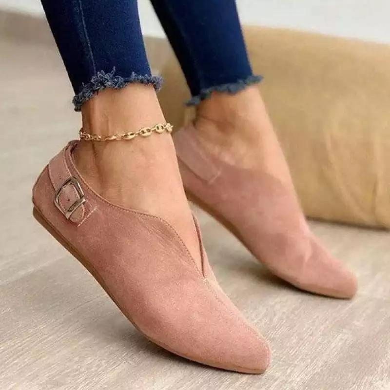 Fashion Women Loafers Retro Pointed Toe Suede Flat Shoes Summer Slip On Casual Shoes Female Feetwear Zapatos De Mujer Plus Size 35-43